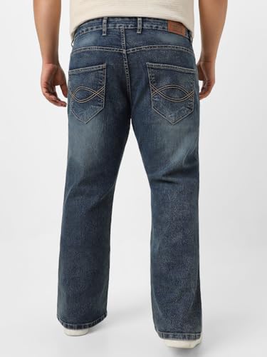 Image of Urbano Plus Men's Washed Bootcut Jeans Stretchable