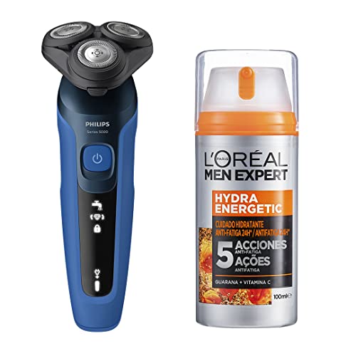 Afeitadora eléctrica Philips S5466/18 para evitar irritación combinada con crema L'Oréal 100 ml