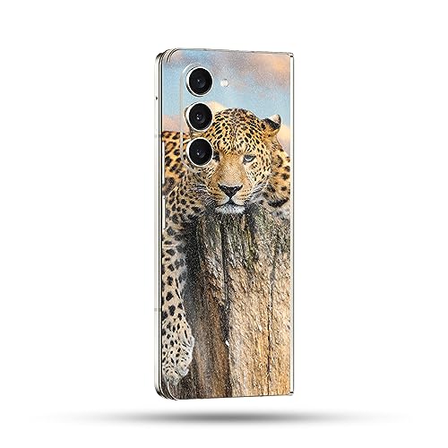 Image of MightySkins Glossy Glitter Skin Compatible with Samsung Galaxy Z Fold 5 Full Wrap - Chill Leopard | Protective, Durable High-Gloss Glitter Finish | Easy to Apply & Change Styles | Made in The USA