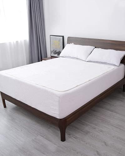Electric Blanket, Large Heated Underblanket, Heating Pad with Fast Heating, 3 Heating Levels and Overheat Protection, 120 x 135cm, 100% Polyester, Washable, White
