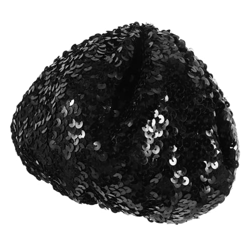 BESTYASH Sequin Beretfor Women Women Beret Hats Sequins Beanie for Dance and Performance Black