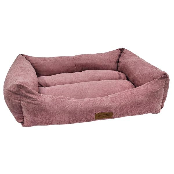 HugglePets Luxury Super Soft Stylish Dog Lounger Bed | Pink | Small (60 x 50 cm) — image 1