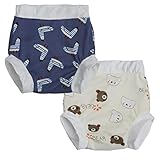 Joyo roy 2 Pcs Reusable Swim Diapers Size 3 Baby Toddler Swim Diaper Waterproof Washable Pull-up Swimming Diapers for Boys Swimming Lessons Stretchy Fit Baby Beach Essentials Bear & Navy Dove