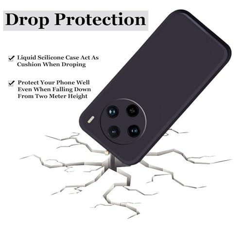 Image of A rtistque Liquid Silicone Back Cover Case for Vivo X100 5G Shockproof TPU Soft Flexible with Camera Protection - Black