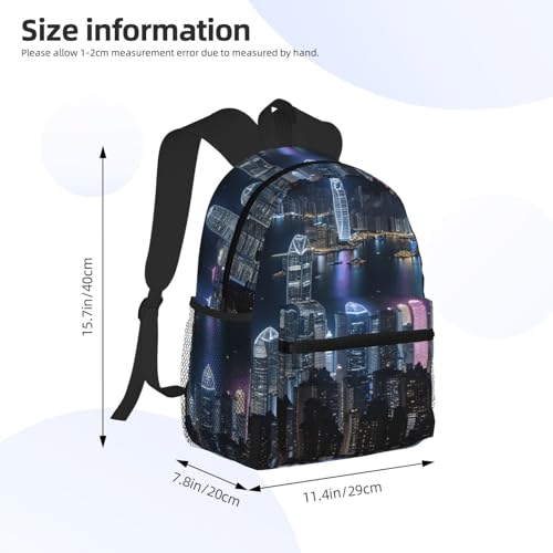 Sac à dos léger avec vue de Hong Kong pour gym et sport unisexe - 3