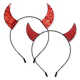 Halloween Stirnband Glitzer Teufelshörner Stirnband Kopfbedeckung Haarschmuck für Halloween Kostüm