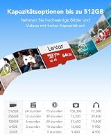 Lexar Micro SD Karte 64GB Mit Adapter, Bis Zu 100MB/s – Ansicht 6
