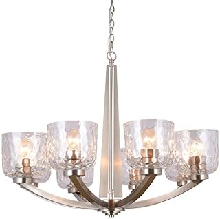 Alice House 29.5" 8-Light Large Chandeliers for Dining Room, 72" Chain, Brushed Nickel