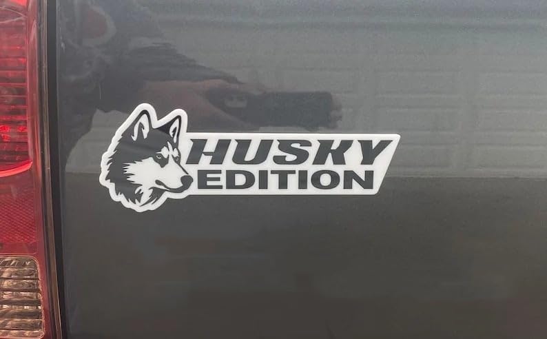 Image of Dog Edition 3D Badge Automotive Decals, Laser Cutting Vehicle Emblem Stickers for Car, Truck, RV, Boat Exterior Decoration - Funny Animal Husky Accessories Gifts