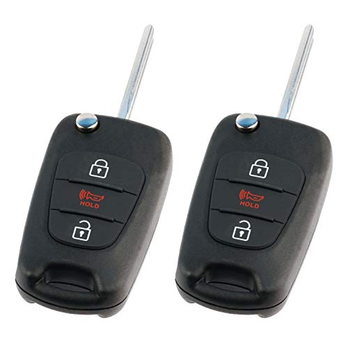 fits 2012-2014 Kia Rio 2010-2013 Kia Soul Flip Key Fob Remote Case Shell (NYOSEKSAM11ATX), Set of 2