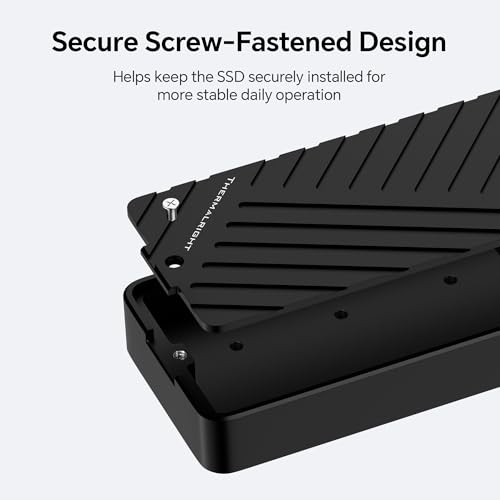Image of HR-EB101 AC Black M.2 NVMe SSD Enclosure, 10Gbps USB-C, 2230-2280 | CNC aluminum housing, thicker thermal pads, dual cables, UASP /TRIM /S.M.A.R.T support, NVMe only, SSD not included