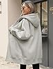Vancavoo Womens Zip Up Hoodie Ladies Longline Fleece Sweatshirts Casual Long Sleeve Jacket Loose Hooded Coat Plus Size Outwear Hoody with Pockets,Light grey,S #1