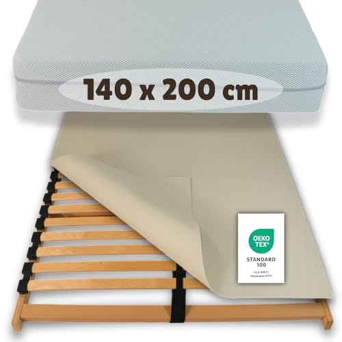 Hochwertiger Lattenrostschoner 140x200 – Extrem rutschfest, Oeko-TEX Zertifiziert, Antirutsch Matratzenschoner, Lattenrostschutz Made in Germany | Auch zwischen Topper & Matratze kompatibel