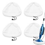 sumue 4 Pcs Steam Mop Pads Replacement, H2O HD Steam Mops Pad Washable Microfiber, Universal Triangular Cleaning Cloths Compatible with X5 Vax Vileda Steam Mop Heads