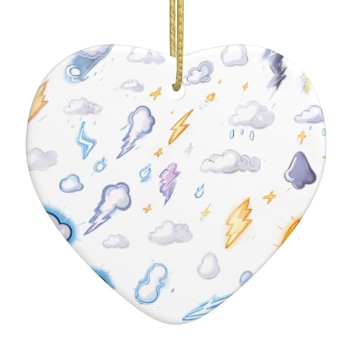 Albero di Natale in ceramica appeso Love Pendant YYHHAOFA Complesso condizioni meteorologiche Picture Decoration centri commerciali, supermercati, negozi