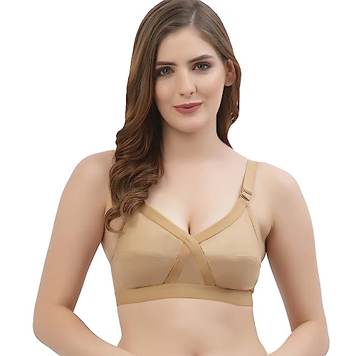 Image of Floret Women's Pure Cotton-Fabric Non Padded & Non-Wired Cut & Sew /Full Coverage Bra