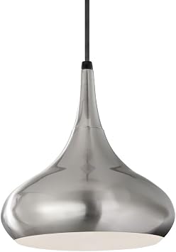 Feiss P1253BS Beso Glass Pendant Lighting, Satin Nickel, 1-Light 10"W x 10"H 100watts, 10" Width