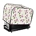 Tostapane 2 fette con tasche tulipani fiori foglie verdi elegante tostapane per cucina accessori tostapane 2 fette per le donne immagine