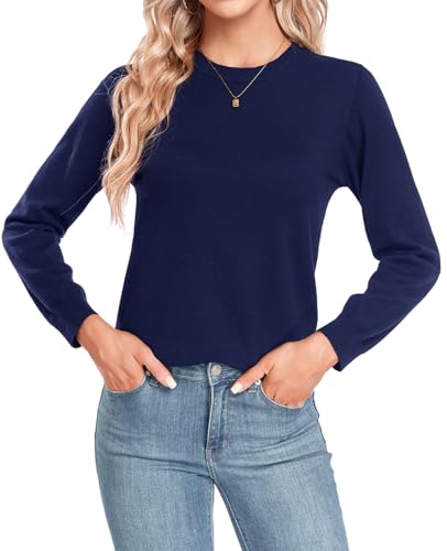 MINTLIMIT Women Lightweight Sweater Crew Neck Soft Knit Casual Basic Long Sleeve Pullover Fall Sweater Blouse Top4