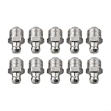 NiuLumea 10 Stück M6 M8 für M10 Gewinde-Fettverschraubungen 304 Stahl für Hydrauliköldüse für Schwerlastgeräte, M6 x 1, M8 x 1, für M10 x 1 (für M10 x 1)