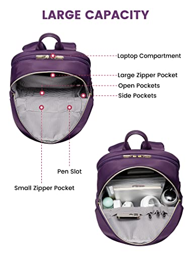 Lovevook Laptop Backpack Women, Stylish Work Bagpack With Usb Charging Port, Travel Notebook Backpack Bag Fits 15.6" Computer, For College Work Teacher Nurse Commute,Gifts For Women, Purple #TOP1