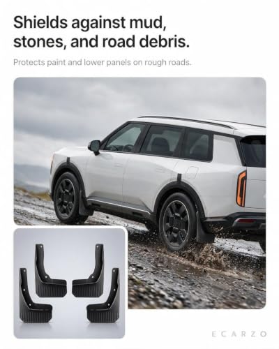 Image of Ecarzo Mud Flap (2027 Kia Telluride) | No drilling needed, clips onto factory mounting points to guard paint from debris and road grime, four-piece set.