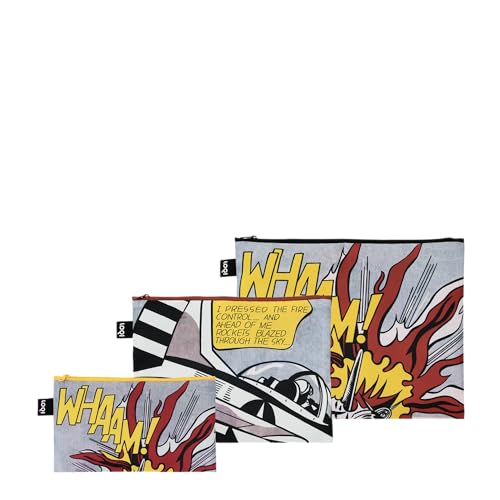 Roy Lichtenstein Whaam! - Tasche Con Cerniera Riciclate, Multicolore, L, Valigetta Per Cosmetici