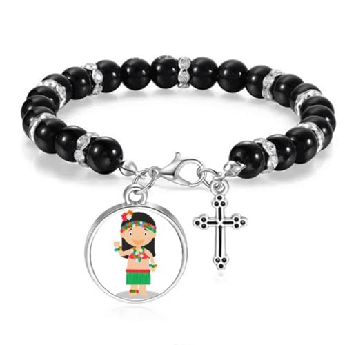 Pulsera de dibujos animados hawaianos para niña con cuentas coloridas y diseño ligero
