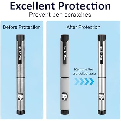Reuseable Silicone Cover Compatible with NovoPen 4, 5, 6, Echo, Echo Plus, Fit for Insulin Pen Travel and Home, Keep Pen Safe, Only Silicone Cover (Grey)