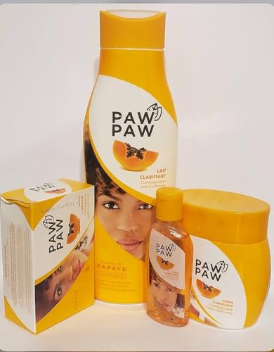 Pawpaw Lotions 5 Pcs Sets by Case of 6 Packs 6 Lotions of 300 ml 6 Cream 4 oz 6 Oil 6 Soap - Skin Moisturizer Set for Brightening and Even Skin Tone