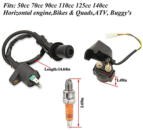 CDI Box Ignition Coil 5 Pin Regulator Rectifier Relay Spark Plug for Kazuma Meerkat 50cc Falcon 70cc 90cc 110cc Taotao Roketa Coolster 110CC ATV 3050B by Lucky Seven - Thumbnail 3