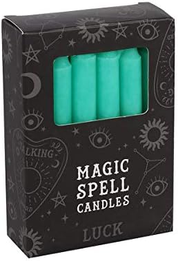 Miss Pretty London Magic Candles- Pack of 12 Green 'Luck' Spell Candles