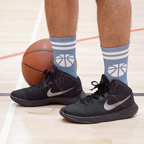 Image of ChalkTalkSPORTS Basketball Socks - Cushioned Mid-Calf Crew - Youth & Adult | Moisture-Wicking Performance Blend, Athletic Basketball Gear, Stay-Up Technology, Arch Support, Breathable, Boys and Men