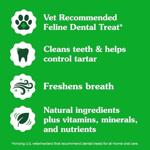 GREENIES Feline Cat Treats Adult Natural Dental Care, Catnip Flavour, 2.1oz. Pouch - 2