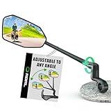 RBRL Bicycle Mirror, Aluminum Alloy Bike Mirror Handlebar Mount, Anti-shake & Break-proof, Foldable HD Real Glass Rotatable Ebike Accessories, Bike Rear View Mirror for Ebike Scooter (Left)