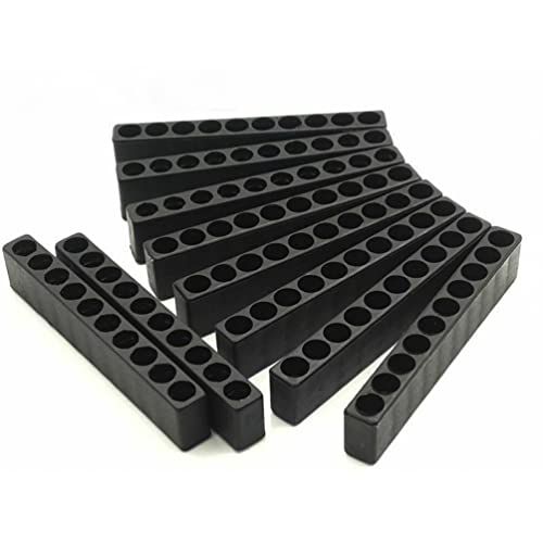 ARMYJY 20 Stück 10 Löcher Sechskant-Bit-Organizer Schraubendreher Bithalter Kunststoff 1/4 Zoll Sechskantschaft Bohrer Bit Aufbewahrung 85 x 15 x 8 mm Cover