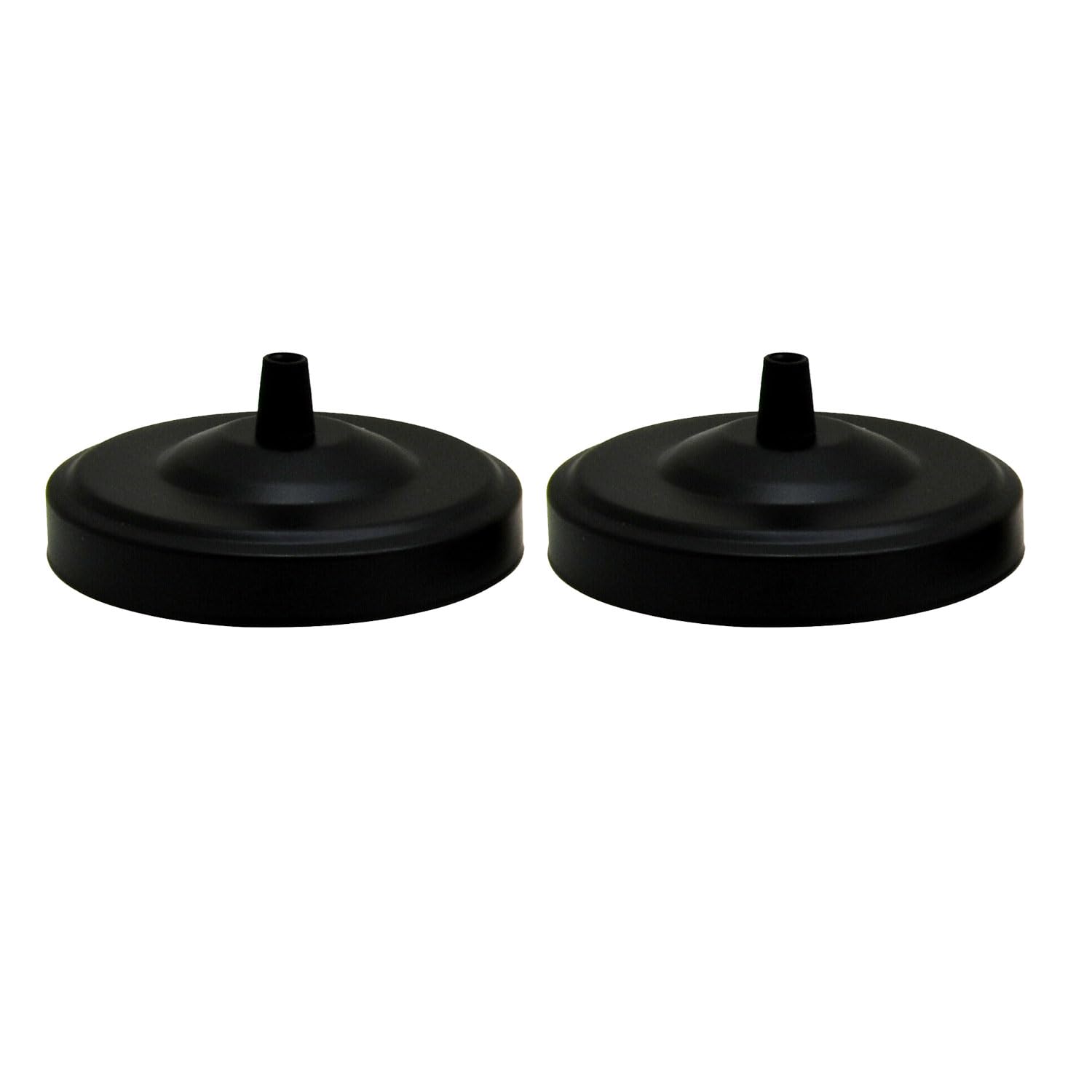 LEDSone 108mm Period Styled 2 Pack Metal Ceiling Rose in Black Finish with Metal Cord Grip (Black)