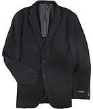 Ralph Lauren Mens Solid Two Button Blazer Jacket, Black, 44 Long