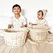 Personalization Universe Personalized Classic Easter Basket – Natural Beige Basket Liner – Custom Kids Easter Gift – Hand-Woven Wicker Basket with Folding Handle