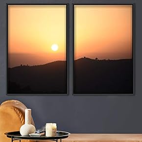signwin 2 Piece Framed Canvas Wall Art Sunset...