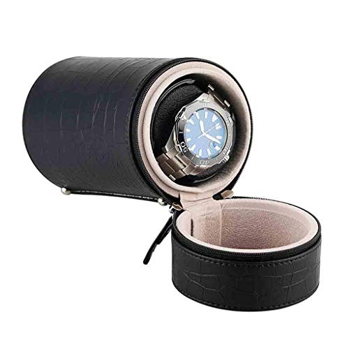 Remontoir Montres Étui Ajustable Boîte De Rotation Régulière Automatique sans Alimentation Secteur AC & DC pour Une Cadeau De Noël du Nouvel an-Noir Cover