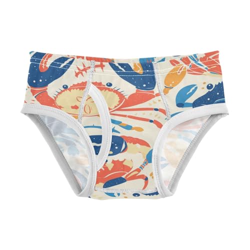 KLL Crab Navy Blue Toddler Boys Comfort Briefs Breathable Children Undies