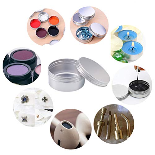 BENECREAT 6 Pack 200ml Latas de metal con rosca Latas redondas de aluminio Envases con tapa roscada: ideal para… - Imagen 7