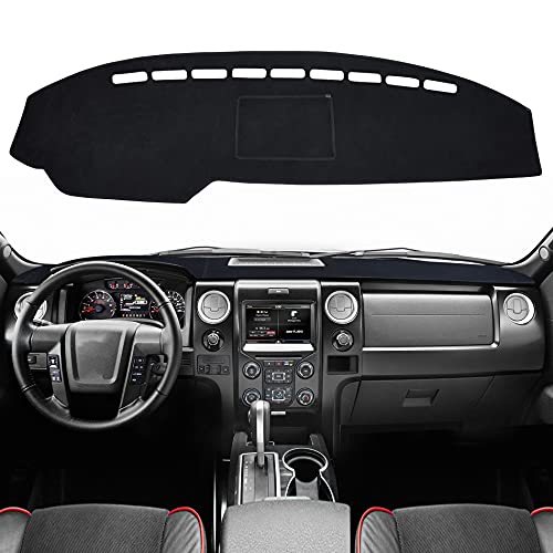 SPEEDWOW Dashboard Dash Board Cover Mat Carpet Compatible with F150 F-150 Raptor 2009-2014 with Light Sensor