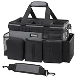 SCAVATA Bolsa de limpieza portátil, organizador de suministros de limpieza con asa y correas de hombro para amas de...