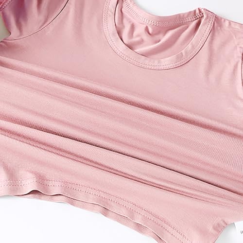 Toddler 𝐏ajama Set 2-Piece Boys Girls Short Sleeve 𝐒𝐥eepwear Top & High Waist Shorts Summer Kids Loun𝐠ewear 𝐏Js4