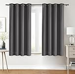 Utopia Bedding Blackout Curtains Grommet Thermal 2 Panels Drapes [Grey, 46 x 54 Inches] Sound Insulated Curtain for Bedroom and Living Room