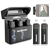 Lewinner 2 Pack Wireless Lavalier Microphones for iPhone iPad, 2.4GHz Plug & Play Lapel Clip-on Mic...