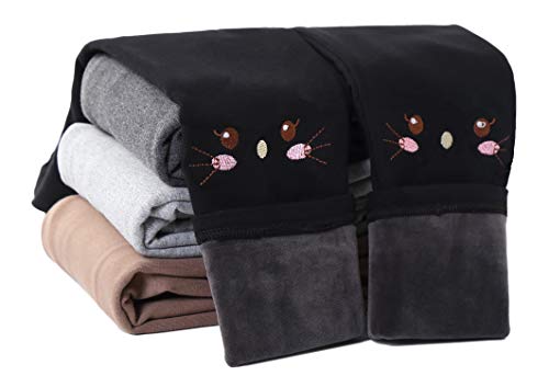 IRELIA Winter Girls Cotton Fleece Lined Leggings Pants Black S - image 1