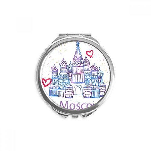 Miroir de poche Russie de maquillage à la main compact multicolore portable